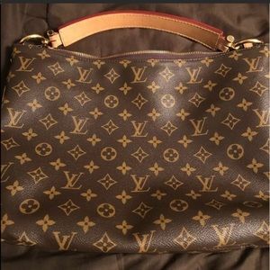 Louis Vuitton Sully PM Shoulder Hobo Handbag.